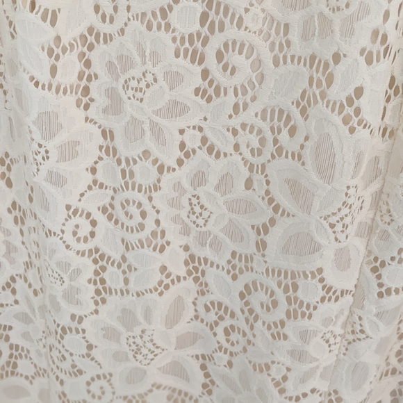 PinkBlush Beige Lace OffShoulder Long Sleeve Maternity Photoshoot or Bridal Gown - Picture 8 of 10